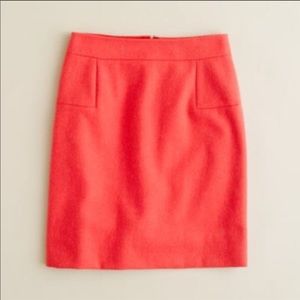 J.Crew-Classic Felted Wool Mini Skirt-Orange-Sz 2